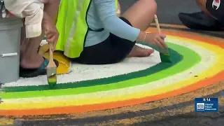 Volunteers paint Kailua street mural honoring beloved teacher, promoting safety