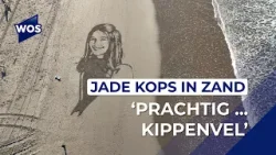 Zandportret Jade Kops op strand
