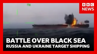 Battle in the Black Sea - Russia and Ukraine intensify attacks on shipping | BBC News