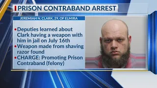 Sheriff: Elmira man arrested for making weapon in jail