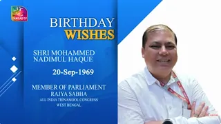 Sansad TV extends warm Birthday wishes to Md. Nadimul Haque, MP, Rajya Sabha | 20 September 2026