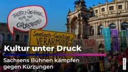 Cultural protest in front of the Semperoper