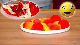 True to the French style! "Le fruits," the dessert shaped like the fruit inside its filling
