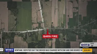 Authorities respond to barn fire in Town of Cambria