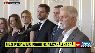 Pavel v kšiltovce přijal na Hradě wimbledonské finalistky. Splnil jsem slib, vysvětloval