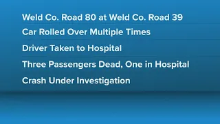 3 killed in single-vehicle crash in northern Colorado