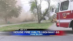 House fire along U.S. Highway 65 in Pine Bluff destroys vacant home, causes traffic backups