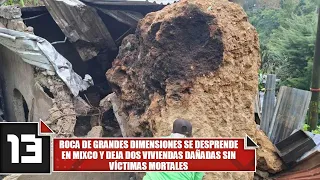 Massive boulder breaks loose in Mixco, damaging two homes with no fatalities reported