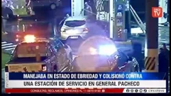 CINCO TV - CONDUCTORA ALCOHOLIZADA CHOCÓ CONTRA UNA ESTACIÓN DE SERVICIO