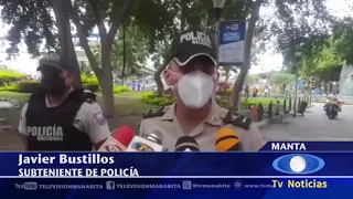 UN HOMBRE SE DESPLOMÓ EN PLENO PARQUE DE MANTA