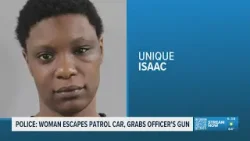 A Polk County woman escapes from a patrol car and attempts to grab an officer's gun