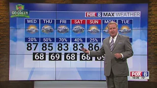 20% chance of rain Wednesday; high of 87