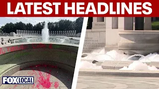 WWII Memorial spray painted, soap poured in fountains