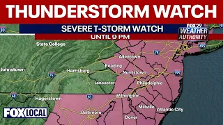 Weather Authority: Severe thunderstorm watch across Philly region, New Jersey