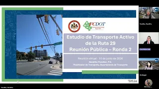Estudio de Transporte Activo de la Ruta 29 Reunión Pública - Ronda 2 Reunión Virtual