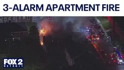 Detroit firefighters at scene of apartment fire on west side