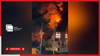 Zjarr pranë hotelit në zonën e Ujit të Ftohtë në Vlorë, forcat e emergjencës në vendngjarje