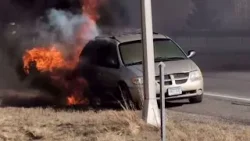 Good Samaritan helps driver escape I-35 car fire