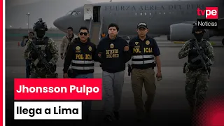 Alias Jhonsson Pulpo arrives in Lima following his capture in Bolivia