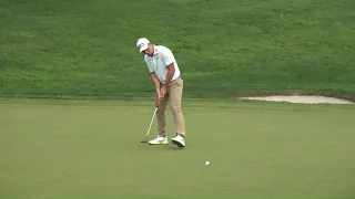 Hovland takes dramatic 1-shot lead into Travelers Championship final round