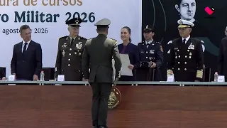 Sheinbaum leads closing and opening ceremony of courses at the Military Education System in Zapopan