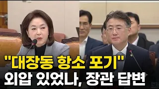 대장동 항소 포기에 장관 외압 있었나…법무차관의 답변