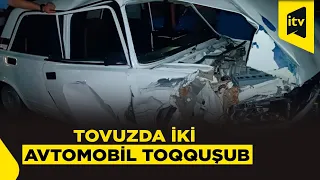 Tovuzda qəza: sürücü xəsarət aldı