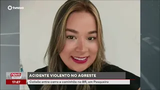 Violent crash between car and truck on the BR highway in Pesqueira