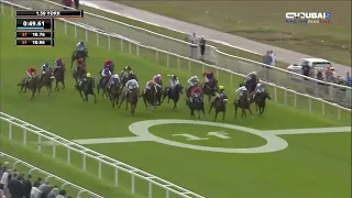 Air Force One 🏇 ridden by jockey PJ McDonald.. wins the first race at the Ebor Festival in York