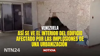 This is what the inside of the building affected by the implosions at a Venezuelan housing comple...