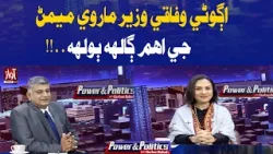 Former Federal Minister Marvi Memon Shares Important Remarks | Power And Politics