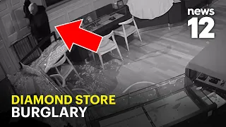 Caught on video: Burglars break into jewelry store and destroy display cases
