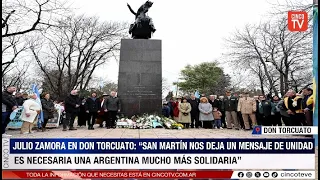 CINCO TV - ZAMORA LED THE TRIBUTE TO SAN MARTÍN IN DON TORCUATO AND CALLED FOR A RESTORATION OF U...