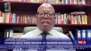 Couples have three months to register customary marriages