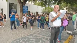 Marcha docente en la casa natal de Sarmiento