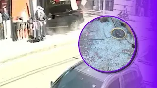 SUV crashes into a business following a collision in Luque