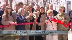 Cedar Rapids city leaders celebrate completed floodgate