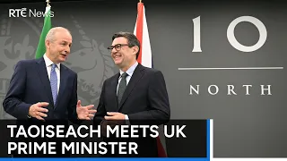 Taoiseach meets UK Prime Minister at Number Ten North #RTÉNews #numberten