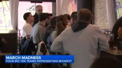 Фанаты «Мартовского безумия» посещают вечеринки в Чикаго, посвященные просмотру матча между коман... Фанаты «Мартовского безумия» посещают вечеринки в Чикаго, посвященные просмотру матча между коман...