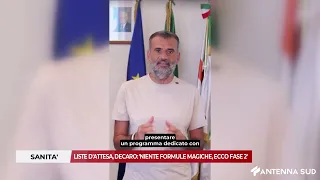 21 AGOSTO 2026 - SANITÀ: LISTE D'ATTESA, DECARO: 'NIENTE FORMULE MAGICHE, ECCO FASE 2'