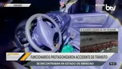 Funcionarios en estado de ebriedad provocan accidente de tránsito en la carretera Oruro – Huanuni