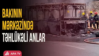 Avtobusda yanğın baş verdi - FHN müdaxilə etdi | APA TV