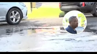 Collapsed storm drain on Jiménez Moya Avenue damages asphalt in the National District
