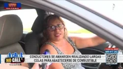Conductores se amanecen realizando largas colas ante falta de combustible