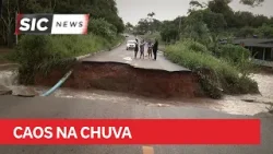 Igarapé Bate-Estacas transborda e abre cratera na Estrada do Santo Antônio