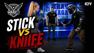 How to Use a Long Weapon Against a Knife | Israeli Krav Maga