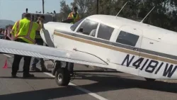 Small plane makes emergency landing on busy highway in San Diego County