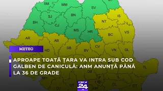 Aproape toată țara va intra sub cod galben de caniculă: ANM anunță până la 36 de grade