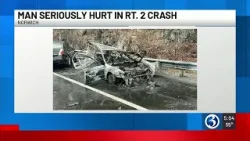 Serious injuries reported in fiery crash on Route 2 in Norwich