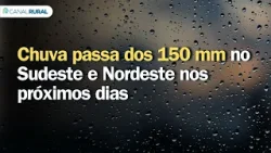 Previsão do tempo | Brasil 15 dias | Chuva passa dos 150 mm no Sudeste e Nordeste nos próximos dias